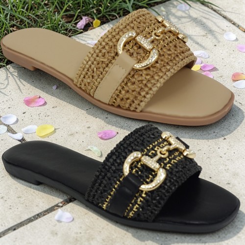 Ladies summer flat sliders - ladies,