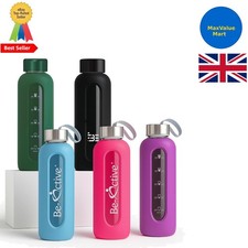 Stylish Dark Green 1L Water Bottle with Rugged Silicone Sleeve - Eco-Conscious