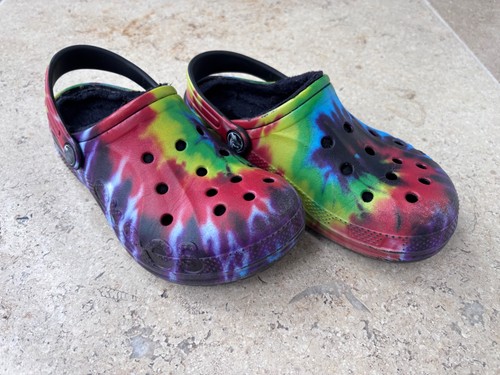 Kids rainbow crocs - rainbow, fleece