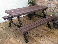 Picnic Table Bench Recycled Plastic Garden Pub Playground School College Park 