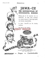 1955 Advert Motokov JAWA/CZ Model Motorcycles (2) Vintage Original Print Ad 730C