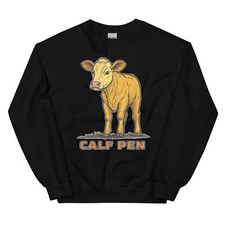 Calf Pen Farming Rural Life Agriculture Crewneck Sweatshirt
