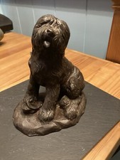 Heredities bronzed resin Old English Sheep Dog Figure 6 inches tall, 5 in wide 