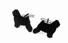 Tibetan Terrier Dog Cufflinks Mens Novelty Shirt Cufflinks In Black