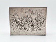 Pewter Jewelry Box Musketeers Vintage Trinket Tin Case Snuffbox Chasing Europe