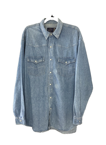 Denim pearl snap - pearl, mens