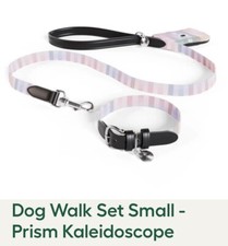 New - Omlet - Dog Lead & Collar Set. Size SMALL - Multi Prism Kaleidoscope Print