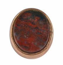 Antique 10ct Gold Swivel Fob Bloodstone - Slight Damage