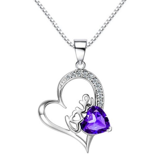 Necklace womens heart stone - heart,