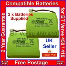2 x New BT Verve 450 410 Compatible Batteries 5M702BMX 5M702BMXZ NiMH 2.4V 600mA
