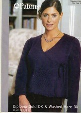 Patons  Pattern 03323 Wrap Cardigan in Diploma Gold & Washed Haze DK 32-42" 