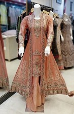 Party Wear Designer Bollywood Style Embroidery  Sharara Bottom Salwar & Dupatta