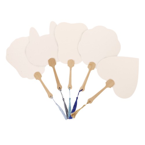 5pcs unfinished paper - fans, diy