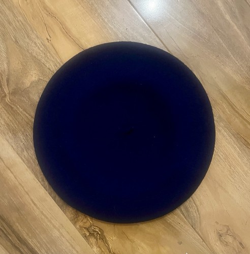 100 wool beret hat - beret, blue