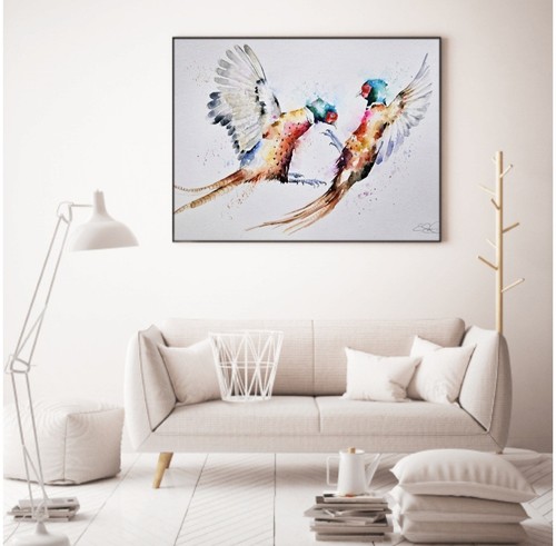 Original pheasants watercolour - pheasants,