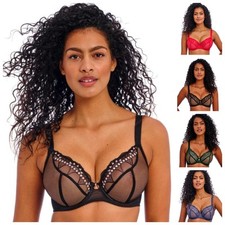 Freya Loveland Bra Plunge Underwired Non Padded Sexy Sheer Womens Bras 401002