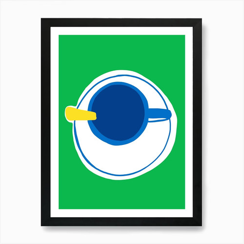 Cup coffe art print framed - cup,