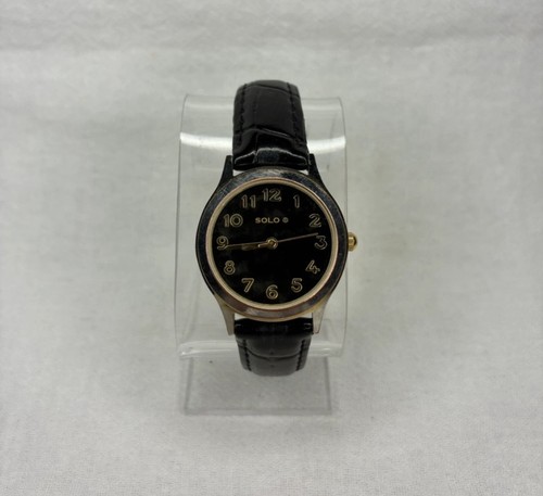 Solo black dial watch - dial,