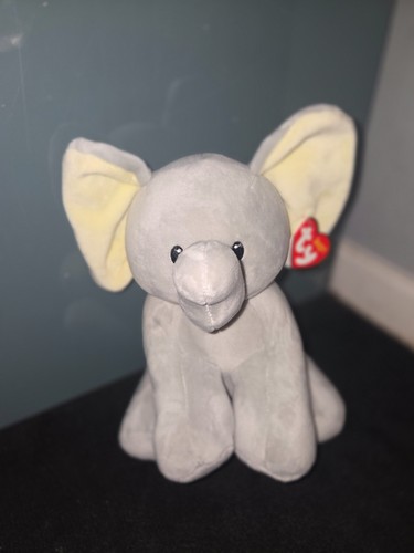 Grey elephant teddy - ty, bear.