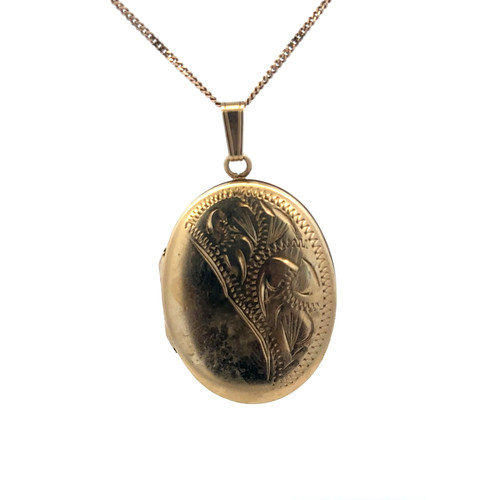 9ct yellow gold locket - , pendant