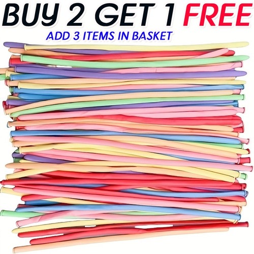 100 long pastel balloons - 100,