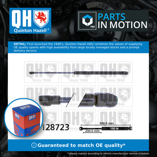Bonnet gas strut - strut, lupo