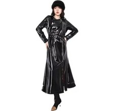 Women Trench Vinyl Shiny