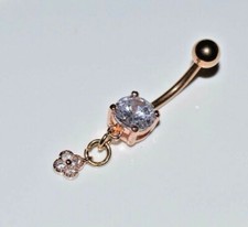 Belly bar with dainty flower