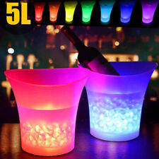 7 Color LED Changing Ice Bucket 5L Acrylic Beer Cooler Champagne Drinks Party