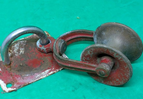 Vintage brass fire - brass, pulley