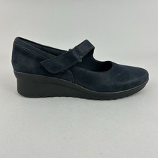 Clarks Cloudsteppers Caddell Yale Navy Mary Jane Flats Comfort Nurse Shoes UK3.5