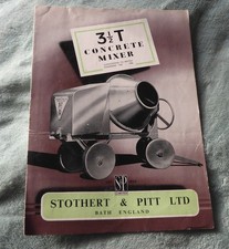 Vintage construction brochure Stothert & Pitt concrete mixers dated 1947