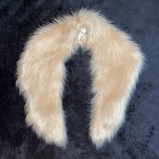 Peach Pink Cream Faux Fur Glamorous Glam Vintage Style Collar Stole Wrap Shawl