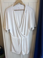Mrs Hinch Towelling Lounge Wear Playsuit In White Size Medium