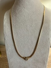 9ct Yellow Gold Necklace set with Single Natural Diamond approx 1/2ct