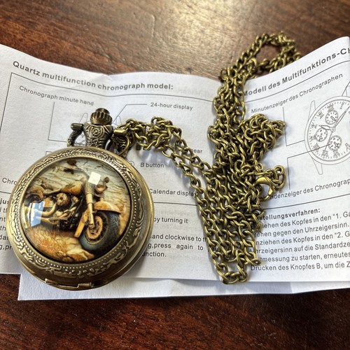 Motorcycle pocket watch - motorcycle,