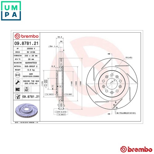 Brake disc 8781 21 - 2x,