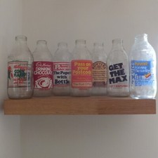 Vintage Advert Glass Milk Bottles 1 Pint 24 Designs - All Excellent Condition