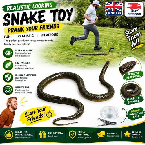 Fake rubber snake prank toy - prank,