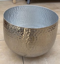 Large Hammered Metal Planter Bowl 38cm wide x 33cm tall