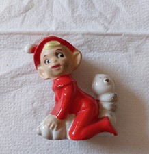 Vintage Red Pixie Elf Riding