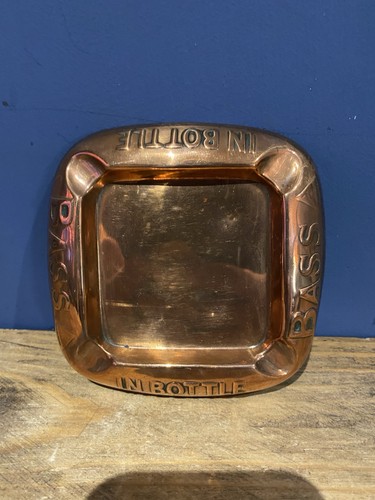 Vintage bass copper ashtray - vintage,