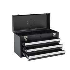 SucceBuy 20in 3-Drawer Metal Tool Box Chest with EVA Liners
