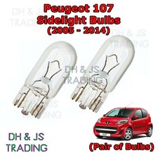 For Peugeot 107 Front Sidelights / Parking Lights Side Light Bulb Bulbs (05-14)