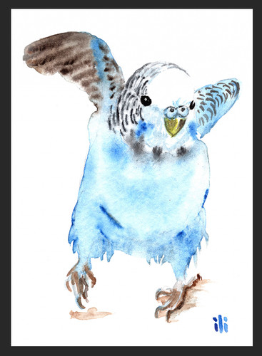 Aceo watercolor print cute - watercolor,