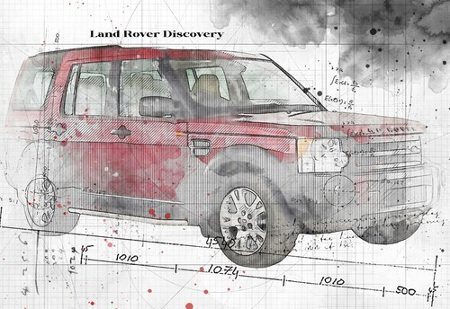 Line tech drawing land rover - line,