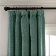 Save 40% Habitat Linen Blackout Thermal Pencil Pleat Curtains  Green 168 x 229cm