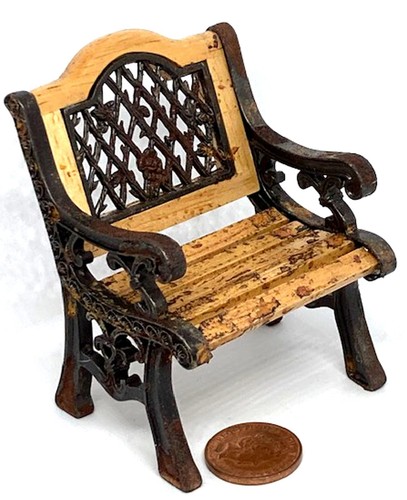 Dolls house patio chair black - patio,