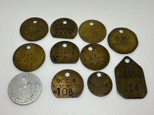 Lot of 11 Mining Miners Colliery Pit Check Tally Tokens