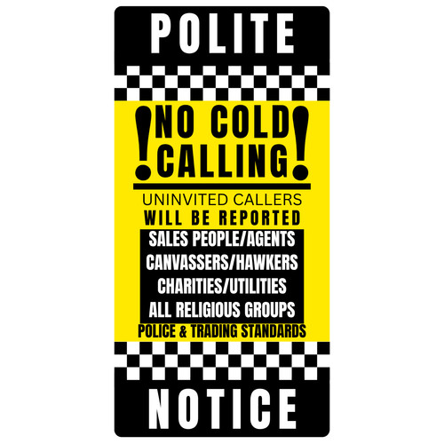 Cold callers sign - no,